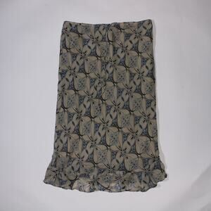Lapis Y2K Midi Gray Skirt With Blue Multi Colored Pattern Size M